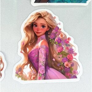 Disney Stickers Tangled Cinderella Aurora Tiana Princess Heroine Manga Anime